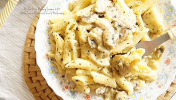 【搭酒食譜】羊奶乳酪蘑菇筆管麵 Cream sauce pasta with Feta & Mushrooms